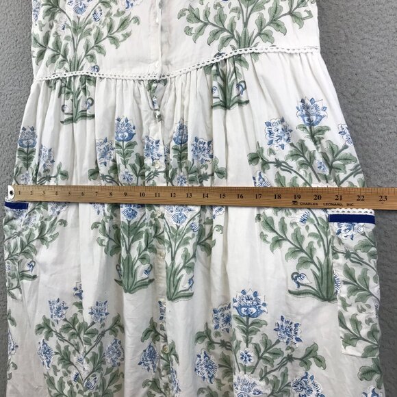 Juliet Dunn floral button up cotton sun dress Sz 3 - Picture 6 of 12